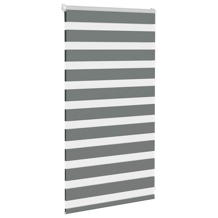 Vidaxl Zebra Roller Blind 90x100 cm Stoffbreite 85,9 cm dunkelgrau