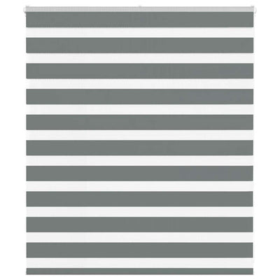 Vidaxl Zebra Roller Blind 125x100 cm Stoffbreite 120,9 cm dunkelgrau