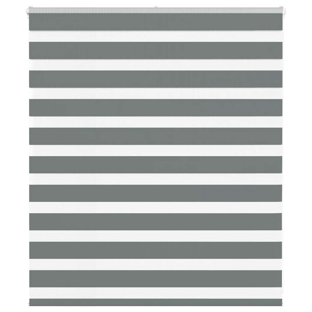 Vidaxl Zebra Roller Blind 130x100 cm Stoffbreite 125,9 cm dunkelgrau