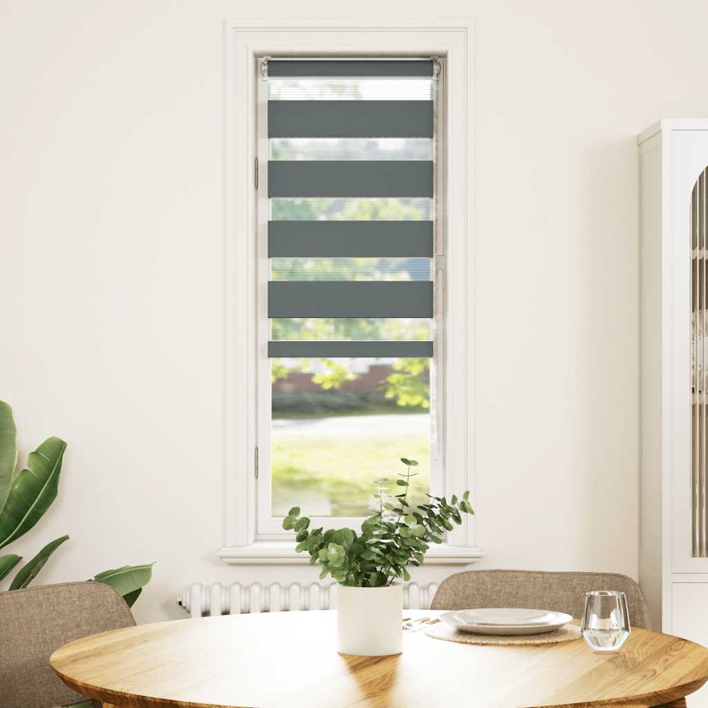 VidaXL Zebra-Rollo 45x150 cm Stoffbreite 40,9 cm Dunkelgrau