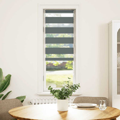 VidaXL Zebra-Rollo 45x150 cm Stoffbreite 40,9 cm Dunkelgrau