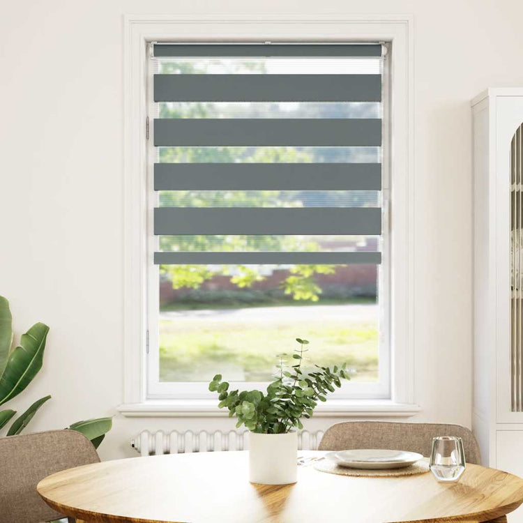 Vidaxl Zebra Roller Blind 75x150 cm Stoffbreite 70,9 cm dunkelgrau