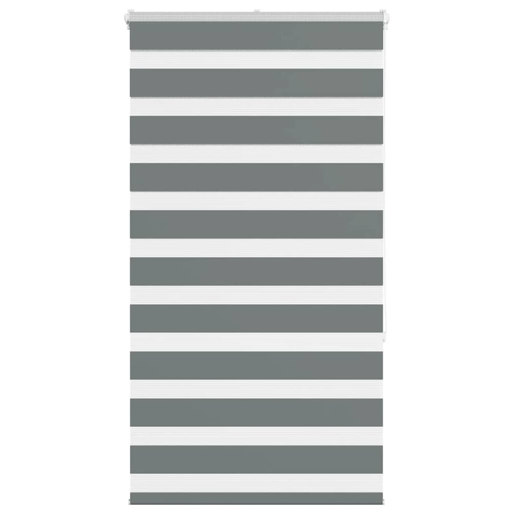 Vidaxl Zebra Roller Blind 85x150 cm Stoffbreite 80,9 cm dunkelgrau
