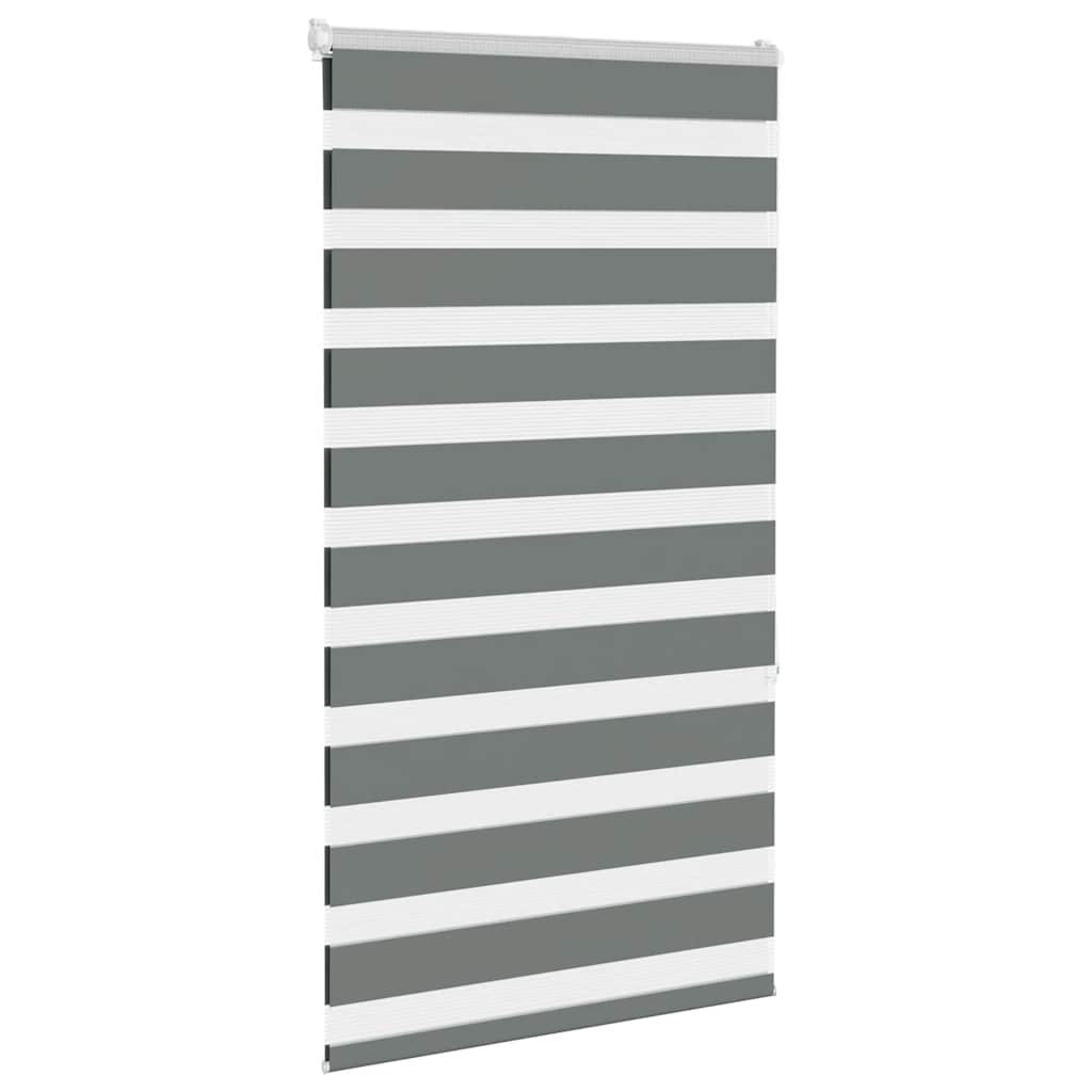 Vidaxl Zebra Roller Blind 85x150 cm Stoffbreite 80,9 cm dunkelgrau