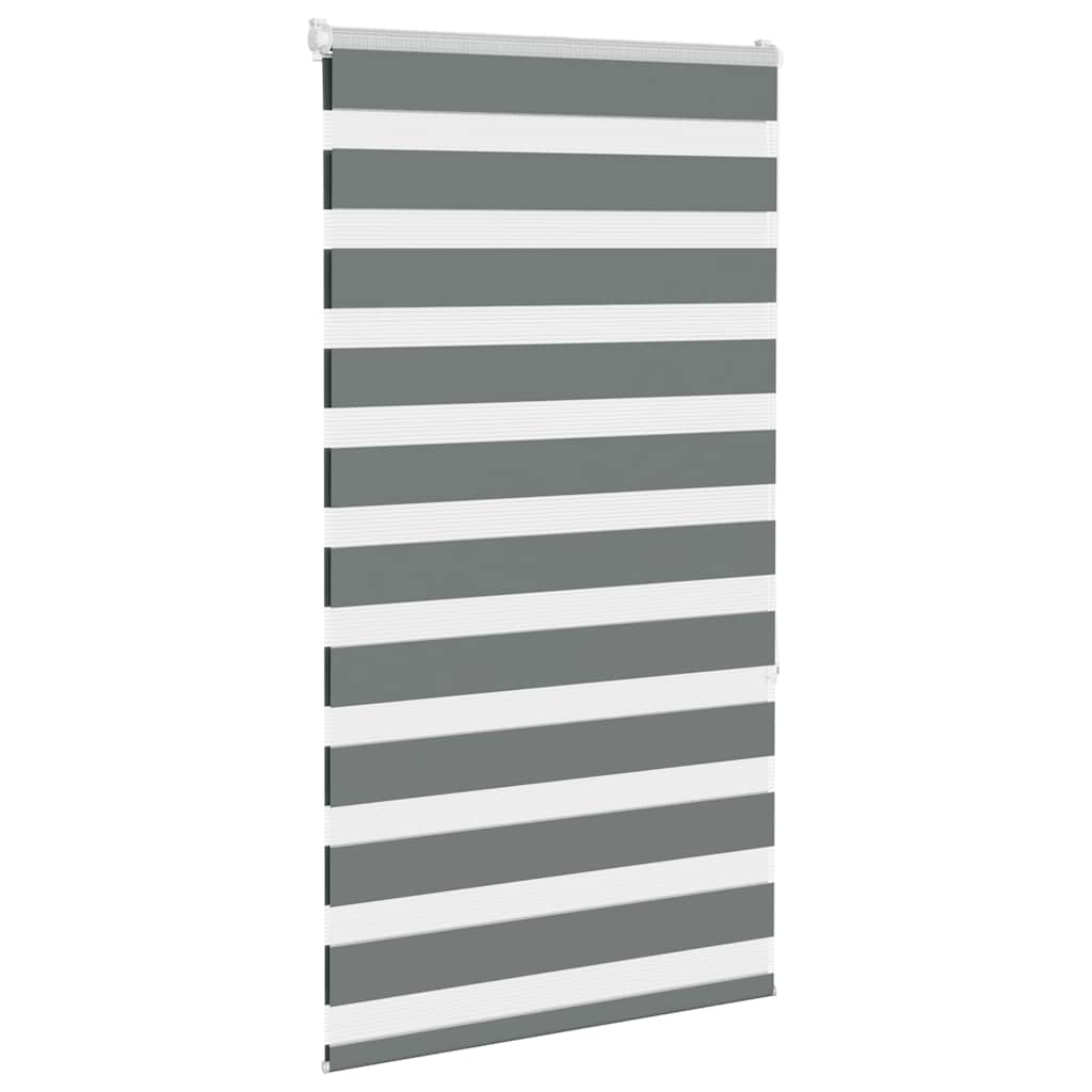 Vidaxl Zebra Roller Blind 90x150 cm Staubbreite 85,9 cm dunkelgrau