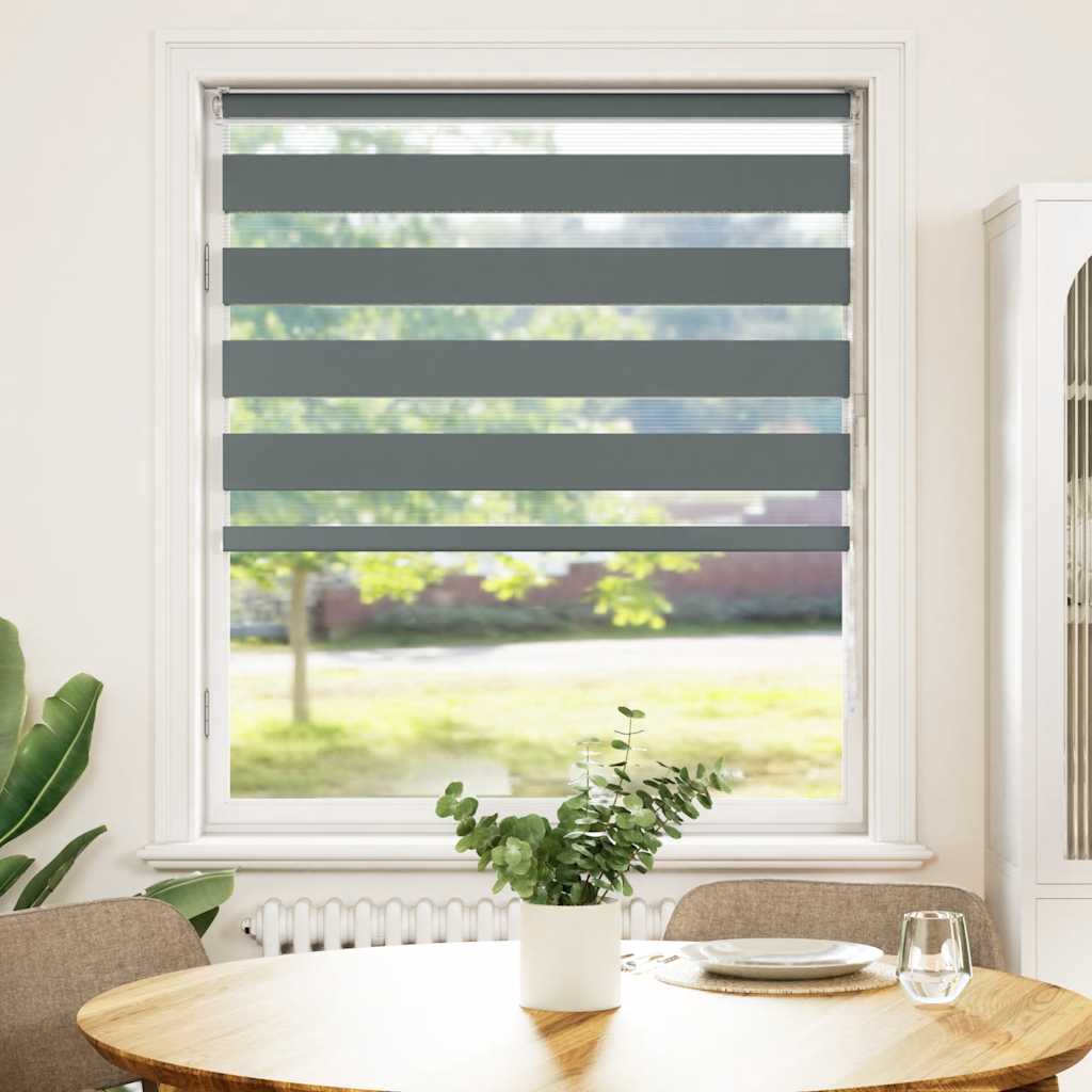 VidaXL Zebra-Rollo 105x150 cm Stoffbreite 100,9 cm Dunkelgrau