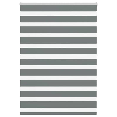 Vidaxl Zebra Roller Blind 110x150 cm Stoffbreite 105,9 cm dunkelgrau