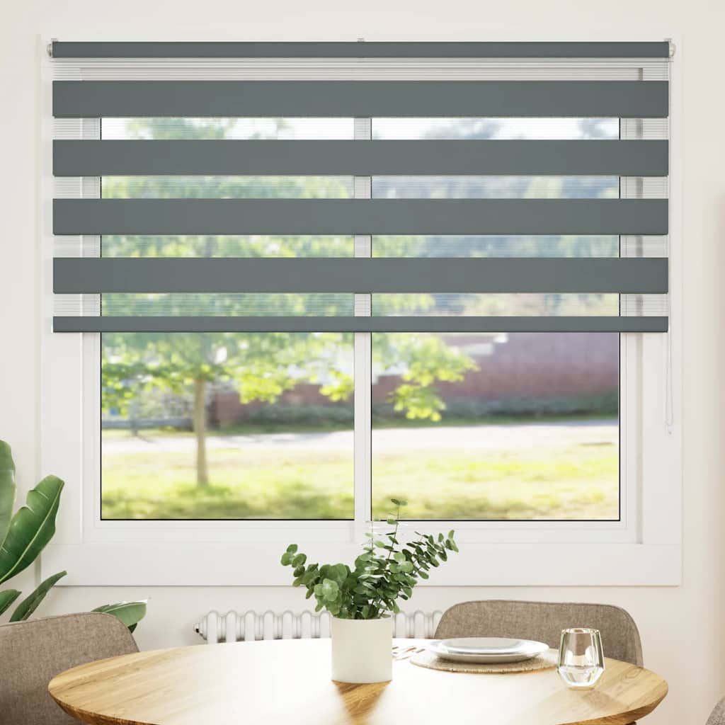 VidaXL Zebra-Rollo 165x150 cm Stoffbreite 160,9 cm Dunkelgrau