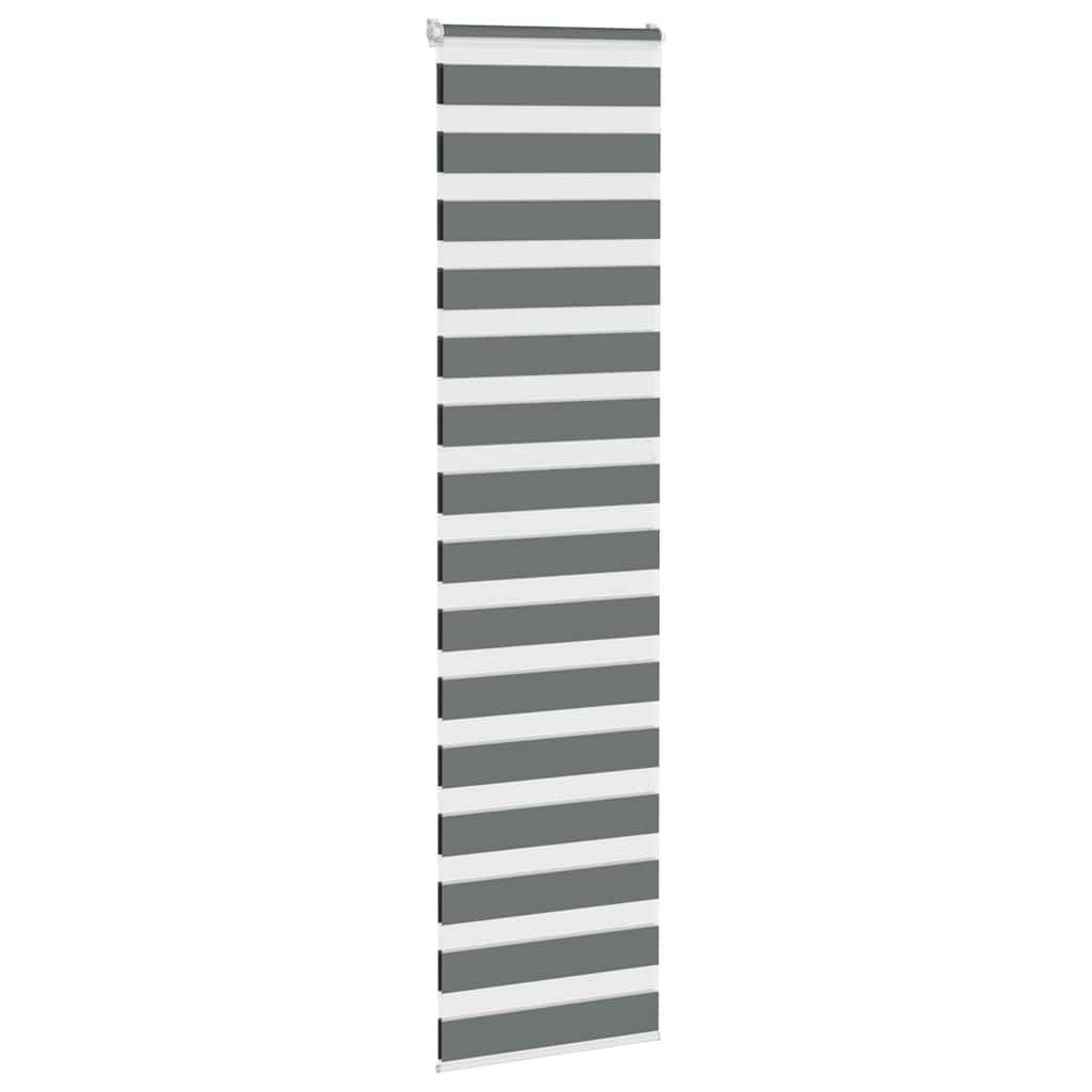 Vidaxl Zebra Roller Blind 65x200 cm Stoffbreite 60,9 cm dunkelgrau