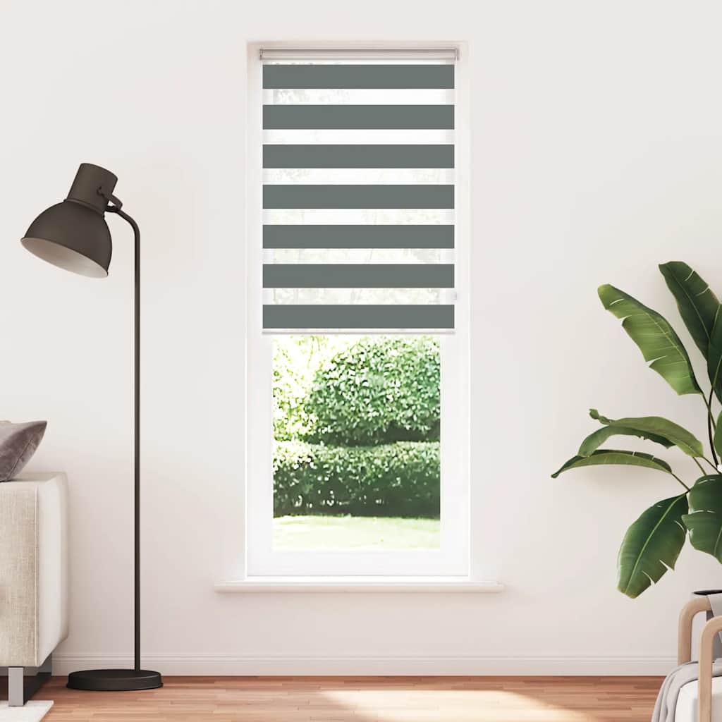 VidaXL Zebra-Rollo 85x200 cm Stoffbreite 80,9 cm Dunkelgrau