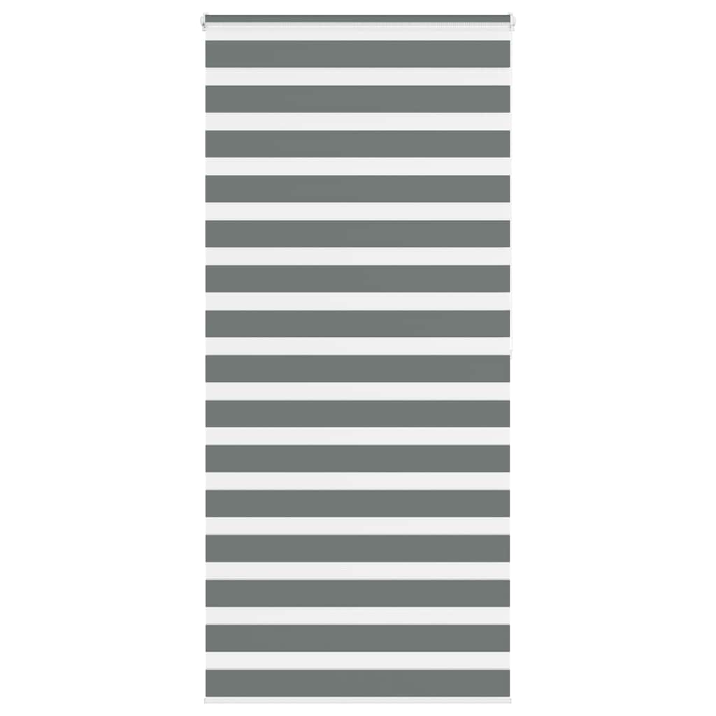 VidaXL Zebra-Rollo 95x200 cm Stoffbreite 90,9 cm Dunkelgrau