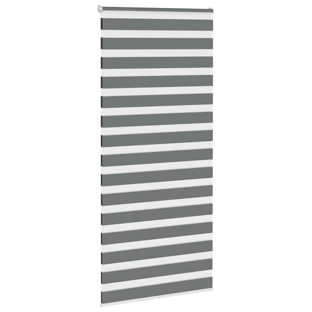 VidaXL Zebra-Rollo 100x200 cm Stoffbreite 95,9 cm Dunkelgrau