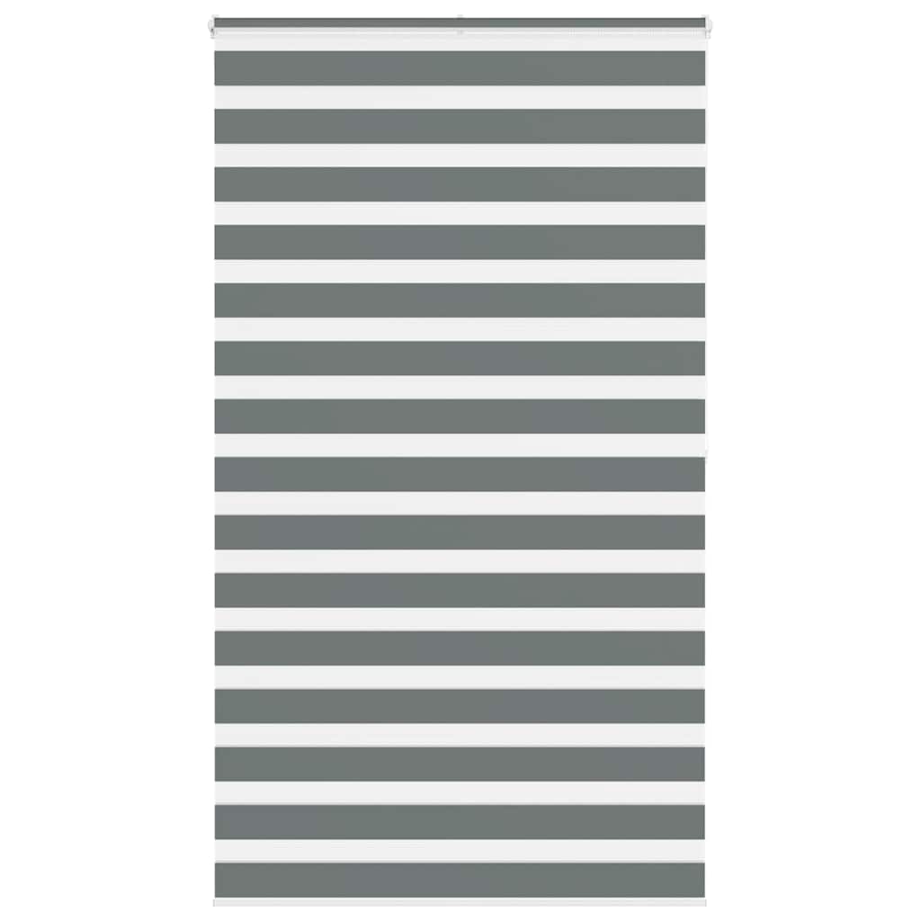 Vidaxl Zebra Roller Blind 125x200 cm Stoffbreite 120,9 cm dunkelgrau