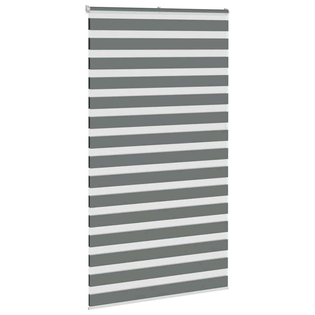 Vidaxl Zebra Roller Blind 125x200 cm Stoffbreite 120,9 cm dunkelgrau