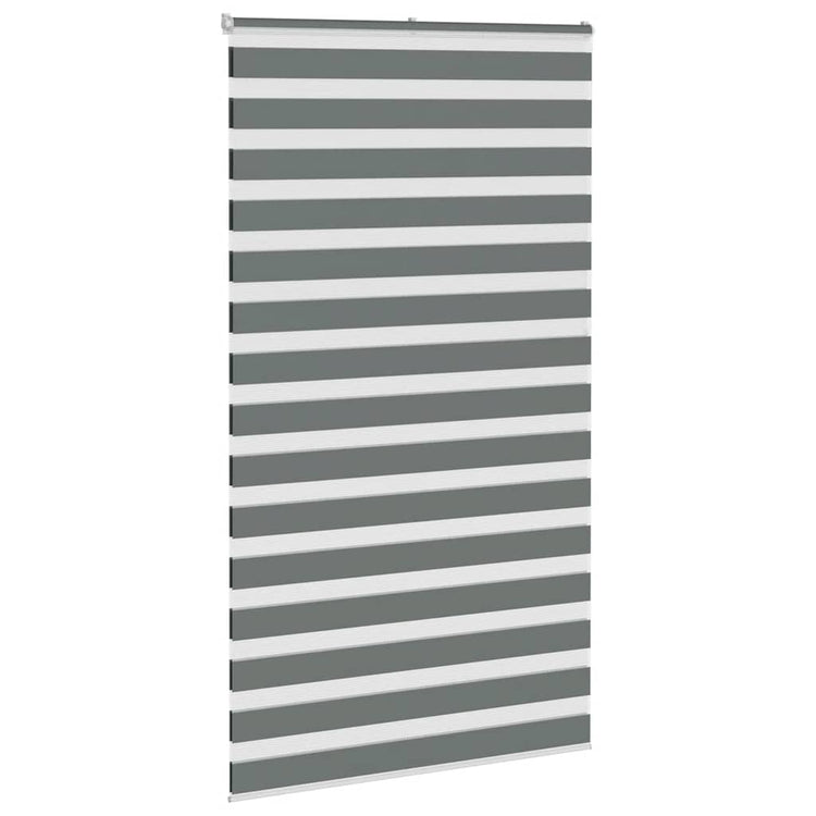 Vidaxl Zebra Roller Blind 125x200 cm Stoffbreite 120,9 cm dunkelgrau