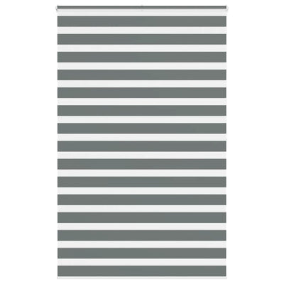 Vidaxl Zebra Roller Blind 140x200 cm Stoffbreite 135,9 cm dunkelgrau