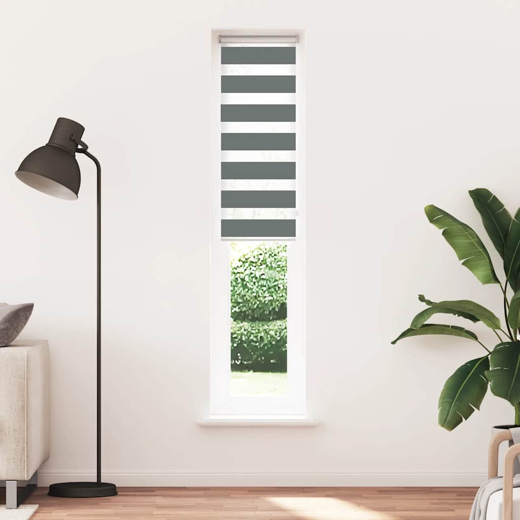 VidaXL Zebra-Rollo 45x230 cm Stoffbreite 40,9 cm Dunkelgrau