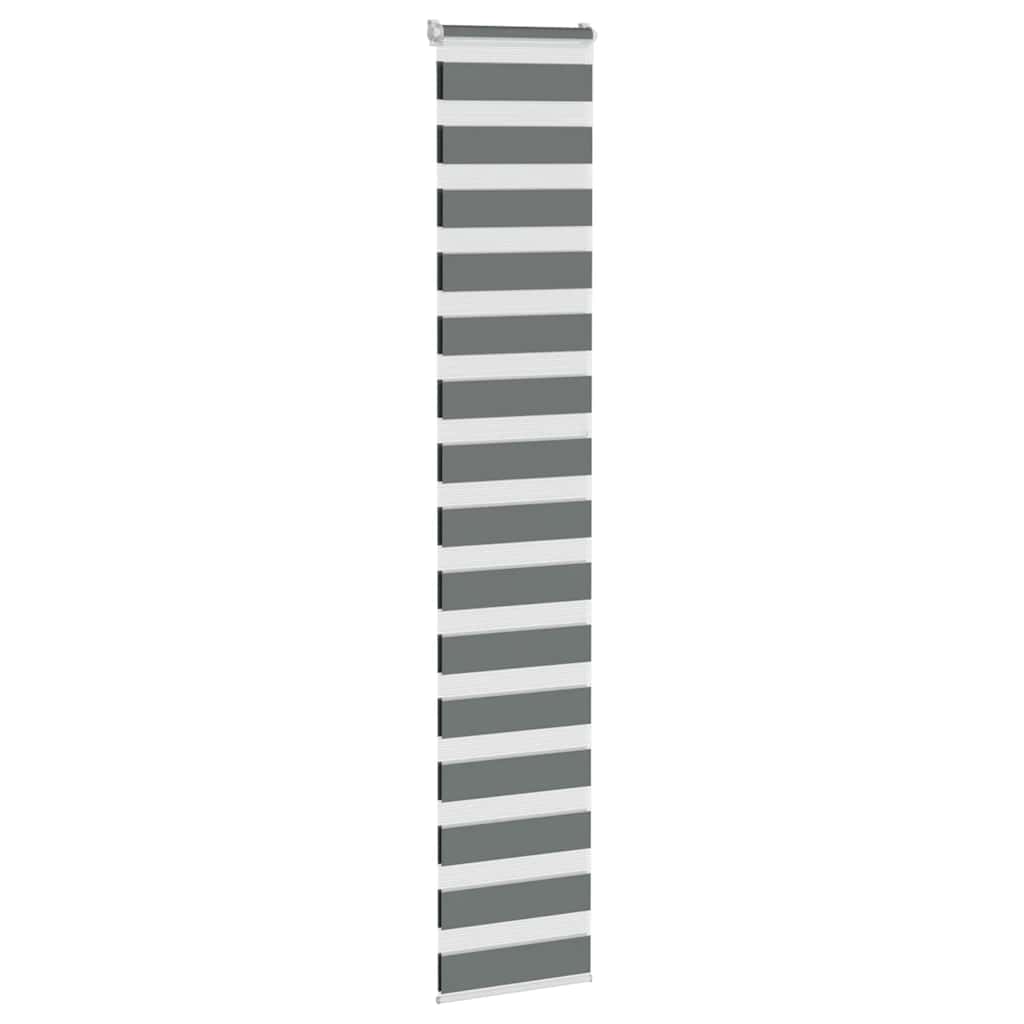 Vidaxl Zebra Roller Blind 50x230 cm Stoffbreite 45,9 cm dunkelgrau