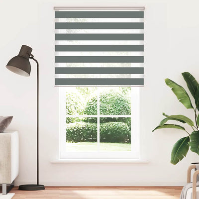VidaXL Zebra-Rollo 130x230 cm Stoffbreite 125,9 cm Dunkelgrau