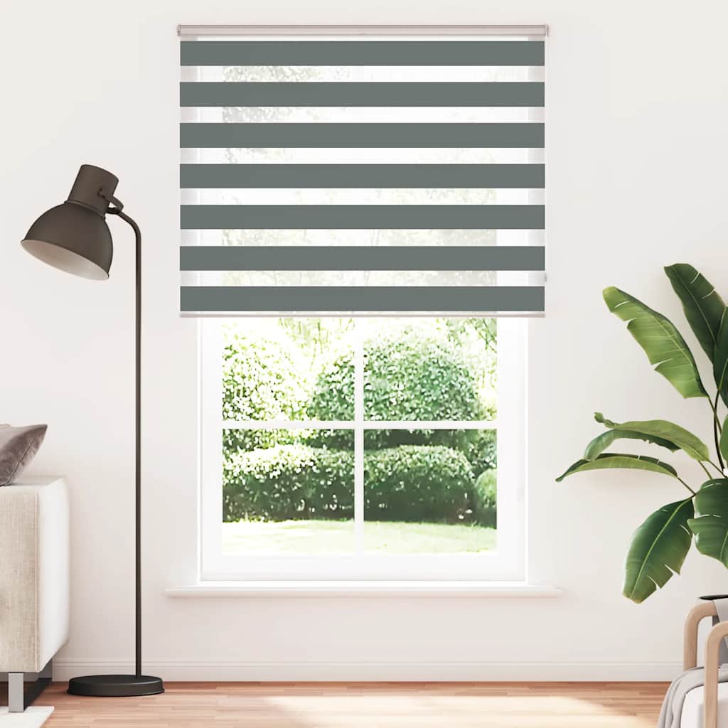 VidaXL Zebra-Rollo 145x230 cm Stoffbreite 140,9 cm Dunkelgrau