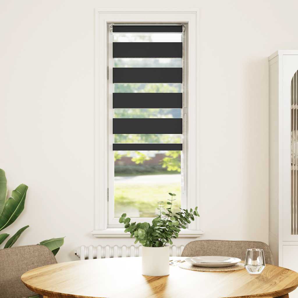 VidaXL Zebra-Rollo 40x100 cm Stoffbreite 35,9 cm Schwarz