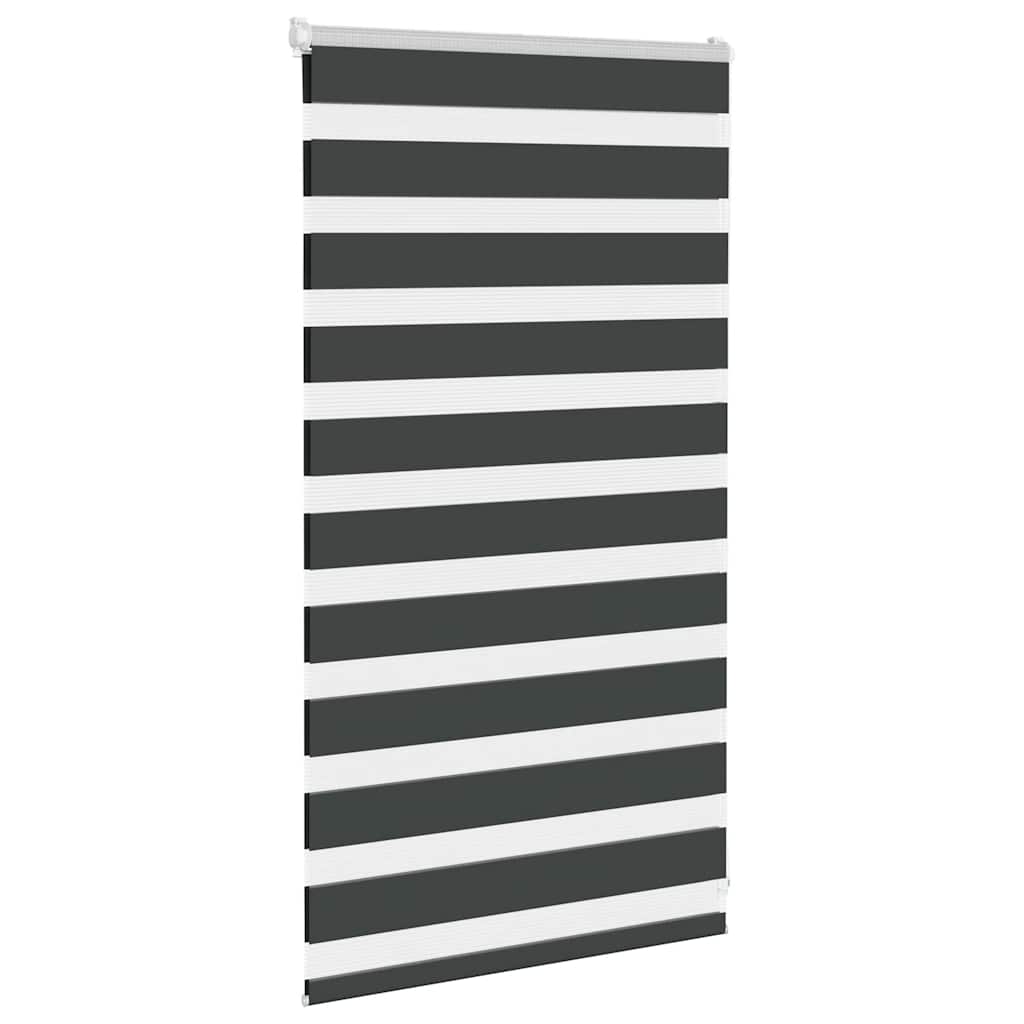 Vidaxl Zebra Roller Blind 75x100 cm Stoffbreite 70,9 cm Schwarz