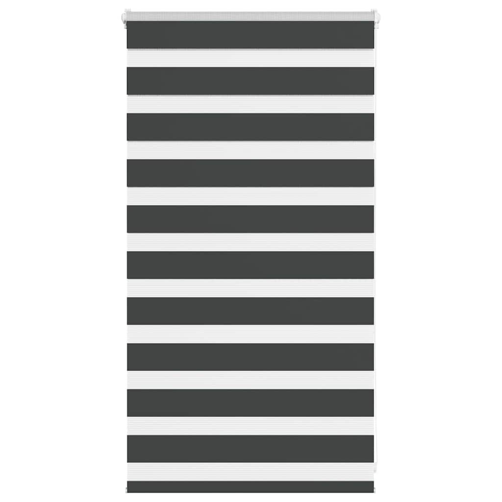 Vidaxl Zebra Roller Blind 85x100 cm Stoffbreite 80,9 cm Schwarz