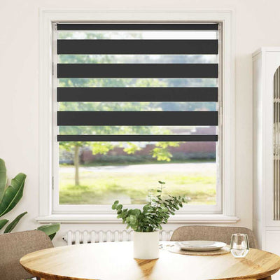 Vidaxl Zebra Roller Blind 100x100 cm Staubbreite 95,9 cm Schwarz