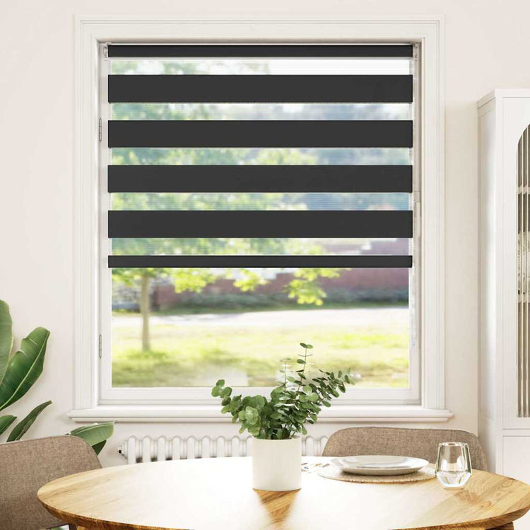 Vidaxl Zebra Roller Blind 100x100 cm Staubbreite 95,9 cm Schwarz