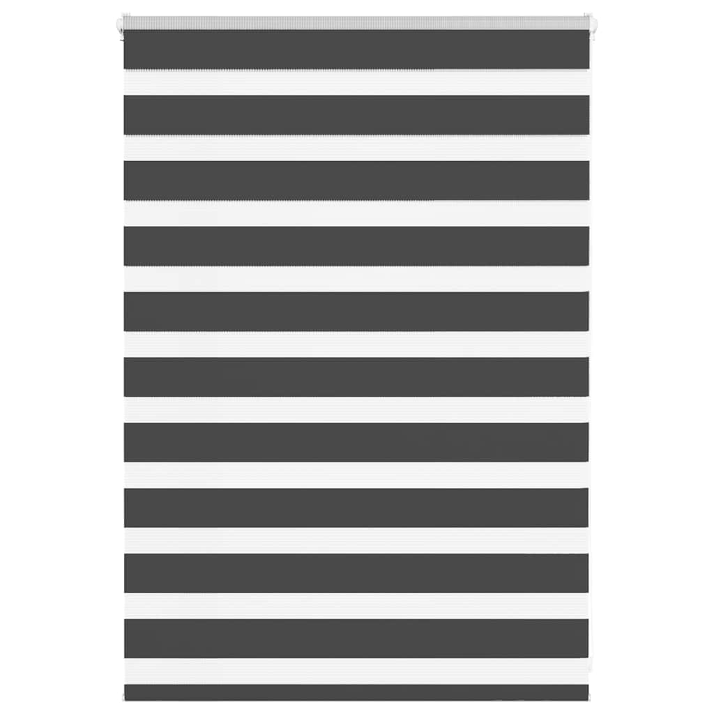 Vidaxl Zebra Roller Blind 110x100 cm Stoffbreite 105,9 cm Schwarz