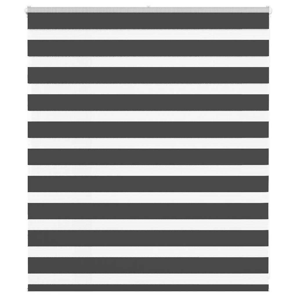 Vidaxl Zebra Roller Blind 130x100 cm Stoffbreite 125,9 cm Schwarz