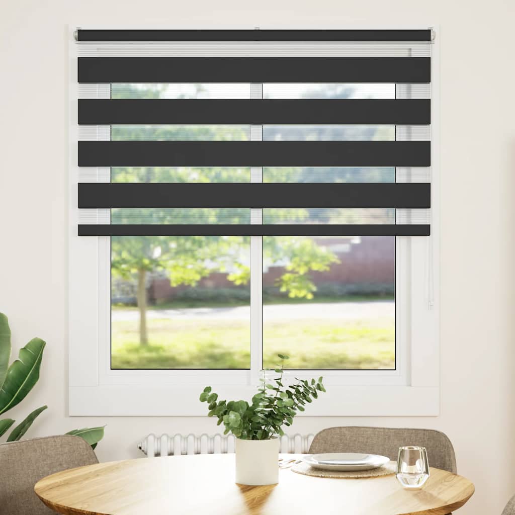 Vidaxx Zebra-Rollo 135x100 cm Stoffbreite 130,9 cm schwarz