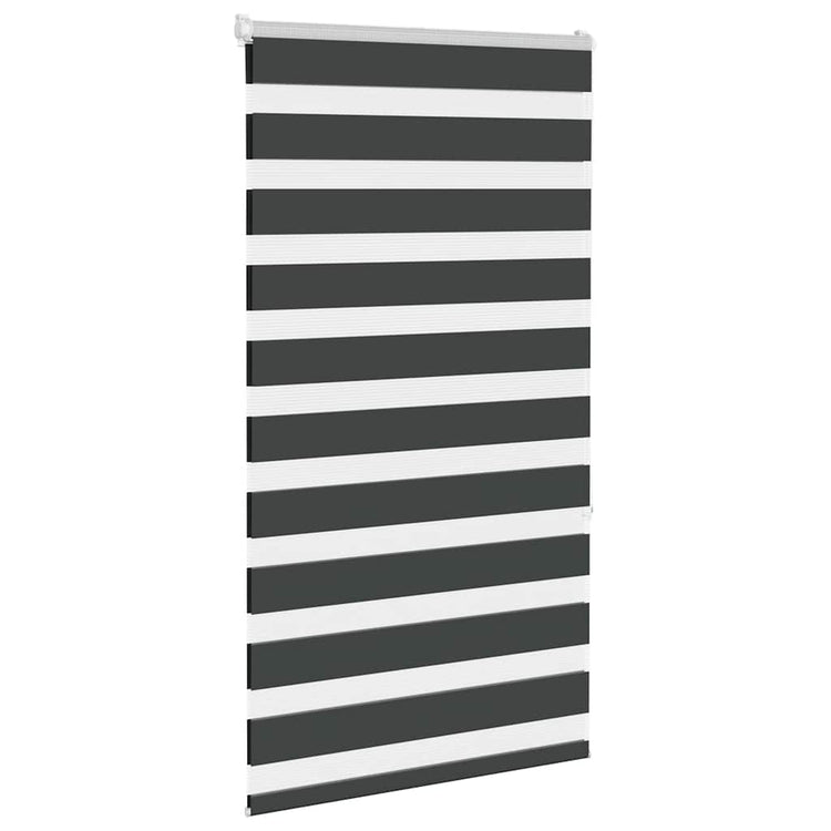 Vidaxl Zebra Roller Blind 85x150 cm Staubbreite 80,9 cm Schwarz