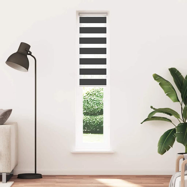 Vidaxl Zebra Roller Blind 50x200 cm Stoffbreite 45,9 cm Schwarz