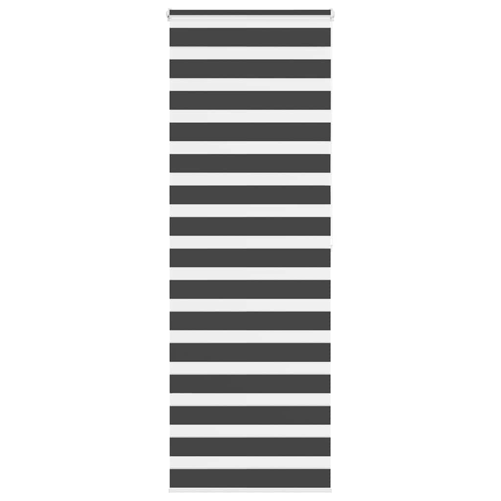 Vidaxl Zebra Roller Blind 85x200 cm Stoffbreite 80,9 cm Schwarz