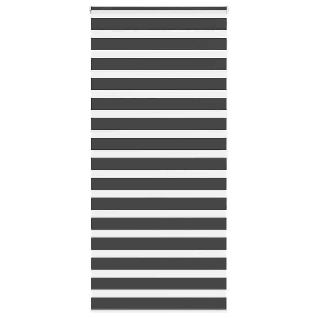 Vidaxl Zebra Roller Blind 110x200 cm Stoffbreite 105,9 cm Schwarz