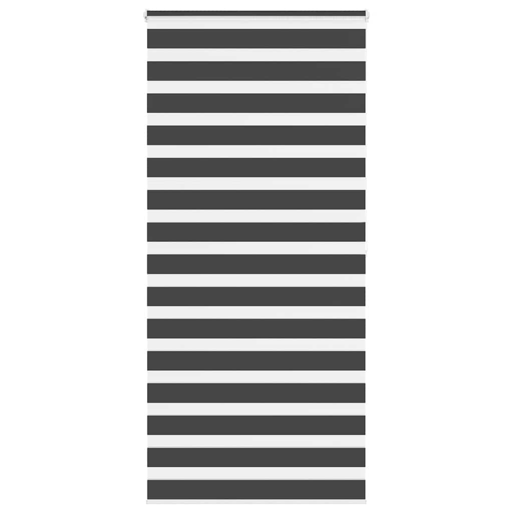 Vidaxl Zebra Roller Blind 115x200 cm Stoffbreite 110,9 cm Schwarz