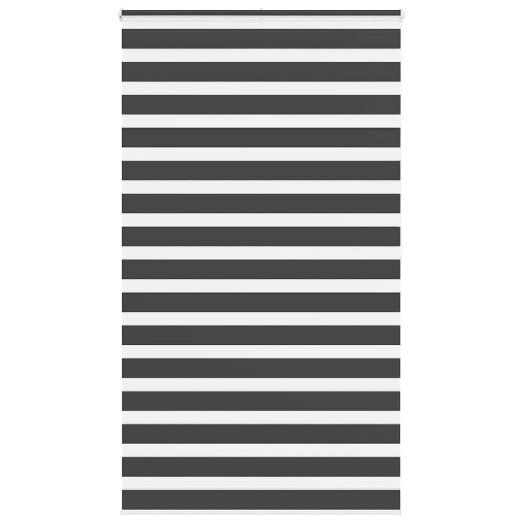 Vidaxl Zebra Roller Blind 125x200 cm Stoffbreite 120,9 cm Schwarz