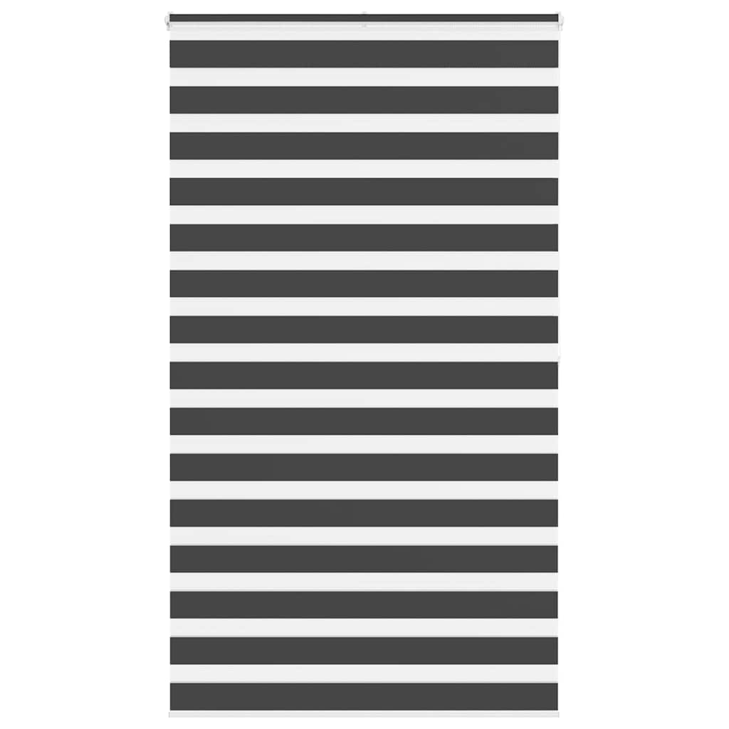 Vidaxl Zebra Roller Blind 130x200 cm Stoffbreite 125,9 cm Schwarz