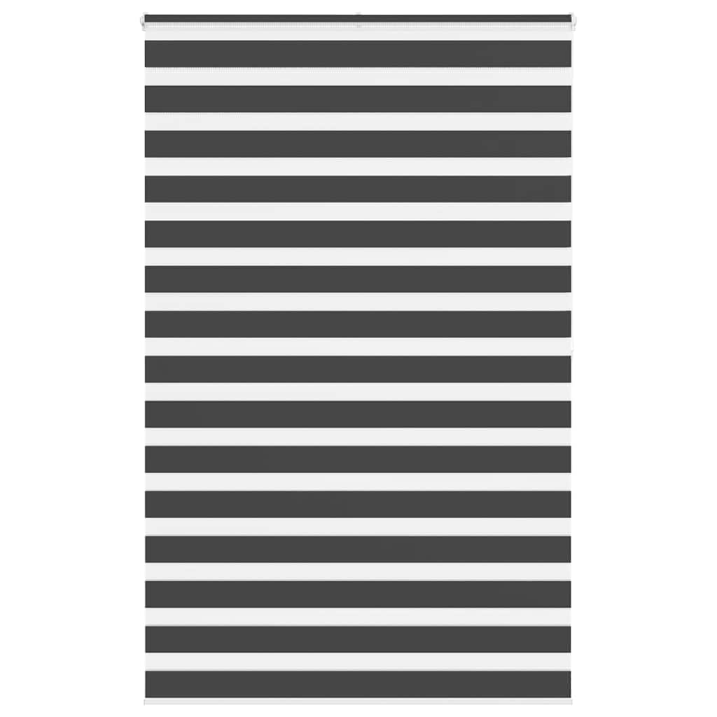 Vidaxl Zebra Roller Blind 145x200 cm Stoffbreite 140,9 cm Schwarz