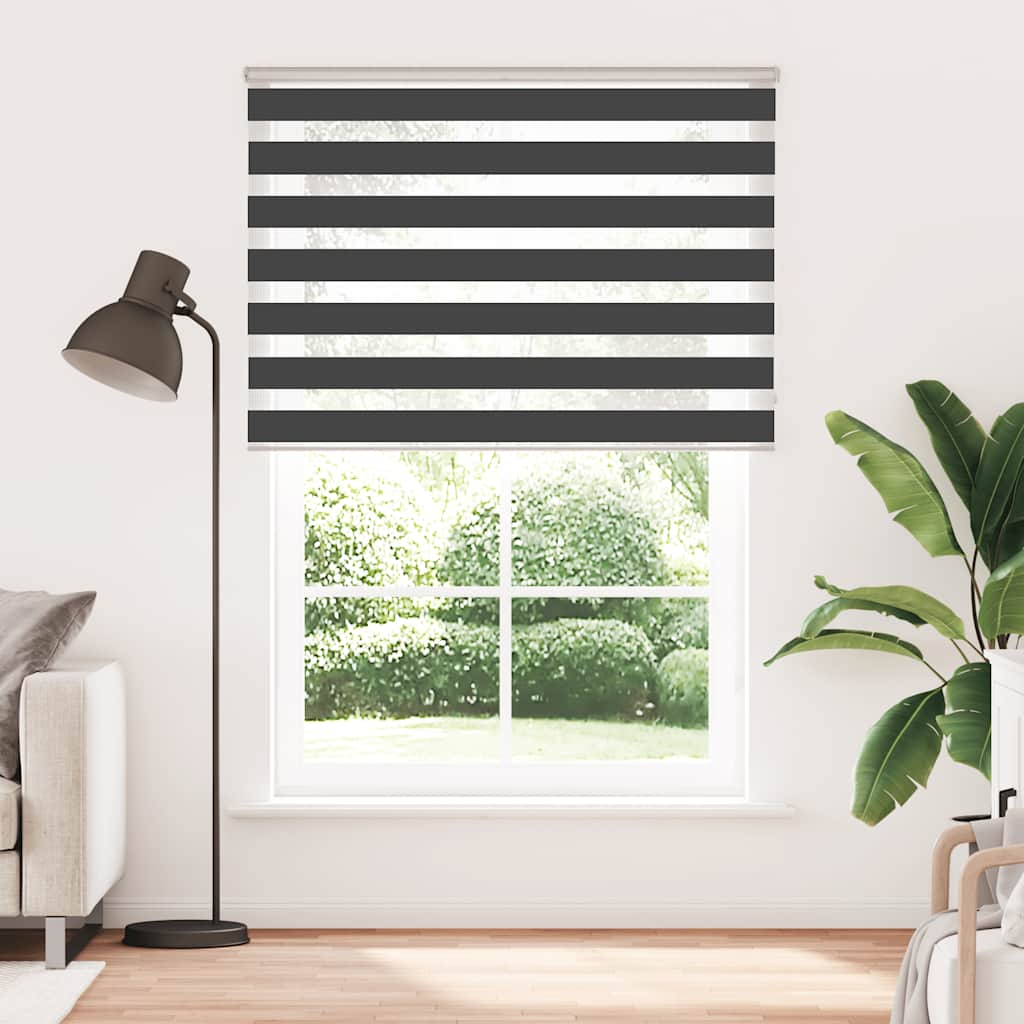 VidaXL Zebra-Rollo 155x200 cm Stoffbreite 150,9 cm Schwarz