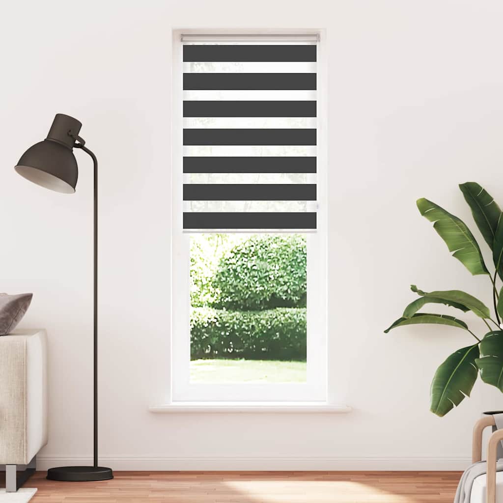 Vidaxx Zebra-Rollo 85x230 cm Stoffbreite 80,9 cm Schwarz