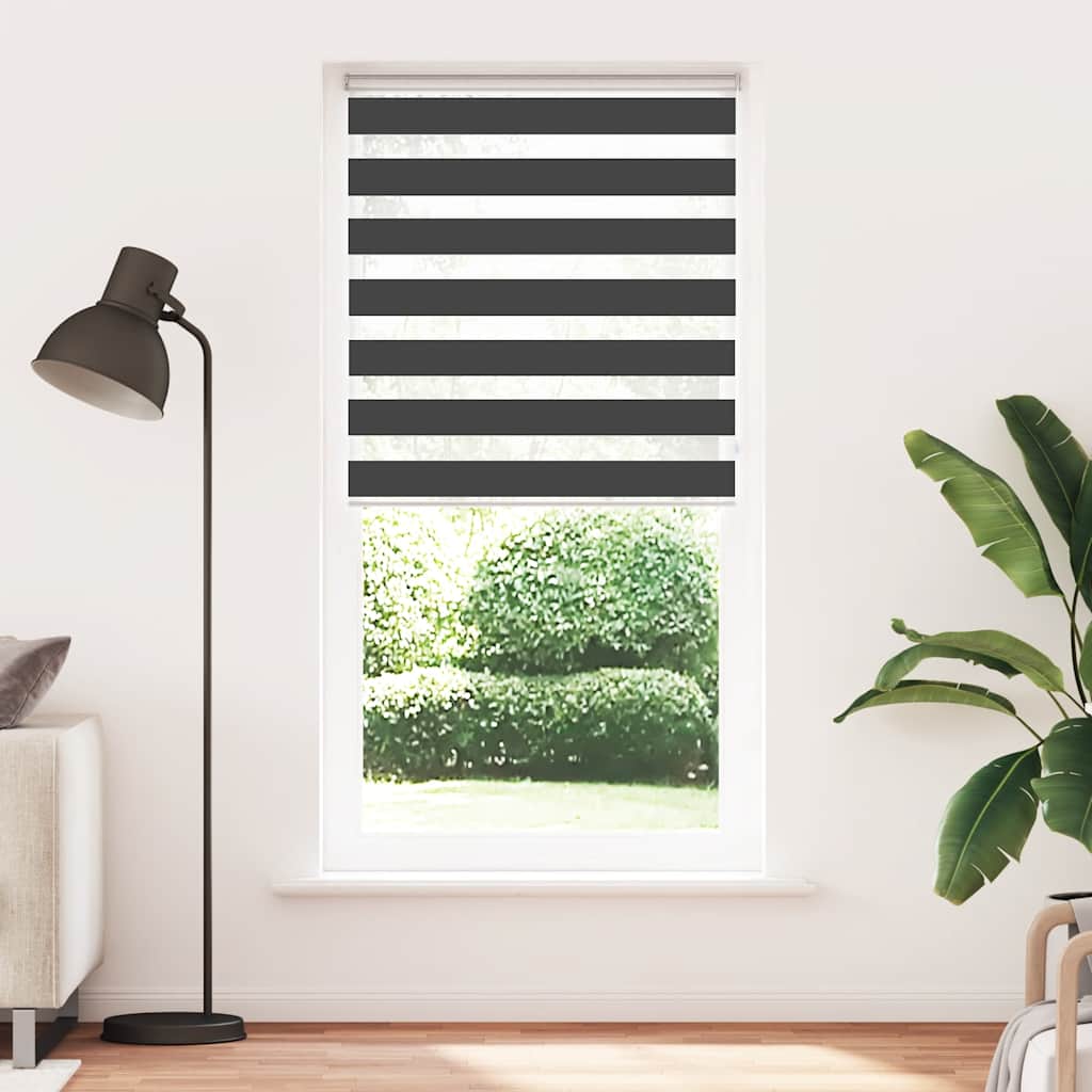 VidaXL Zebra-Rollo 115x230 cm Stoffbreite 110,9 cm Schwarz
