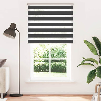 VidaXL Zebra-Rollo 125x230 cm Stoffbreite 120,9 cm Schwarz