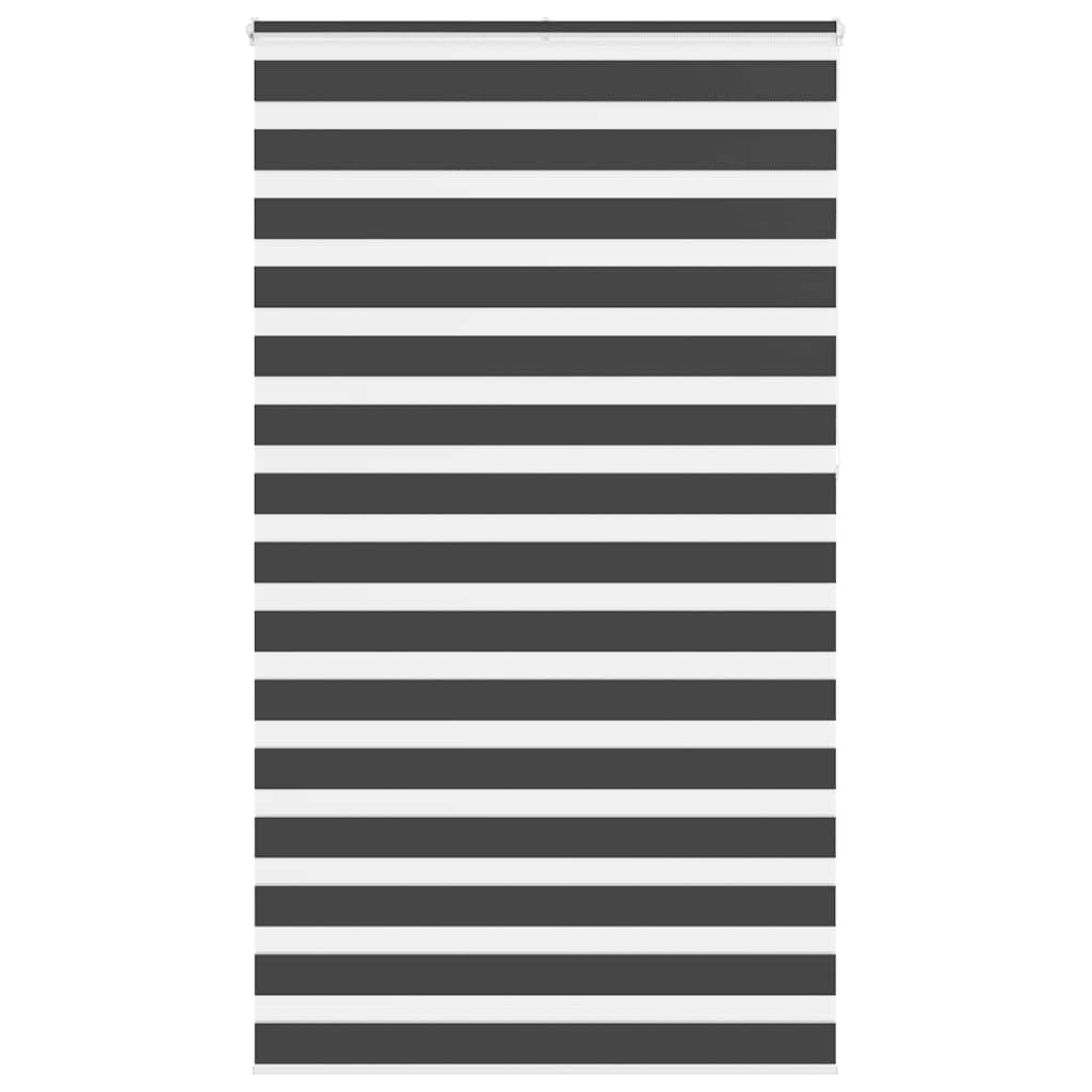 Vidaxl Zebra Roller Blind 130x230 cm Stoffbreite 125,9 cm Schwarz