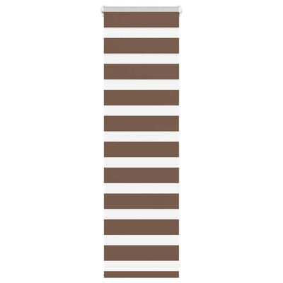 Vidaxl Zebra Roller Blind 45x100 cm Staubbreite 40,9 cm Polyesterbraun