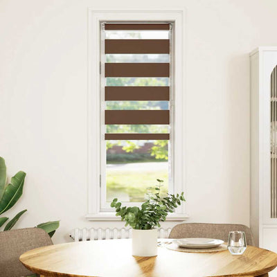 Vidaxl Zebra Roller Blind 50x100 cm Staubbreite 45,9 cm Polyesterbraun