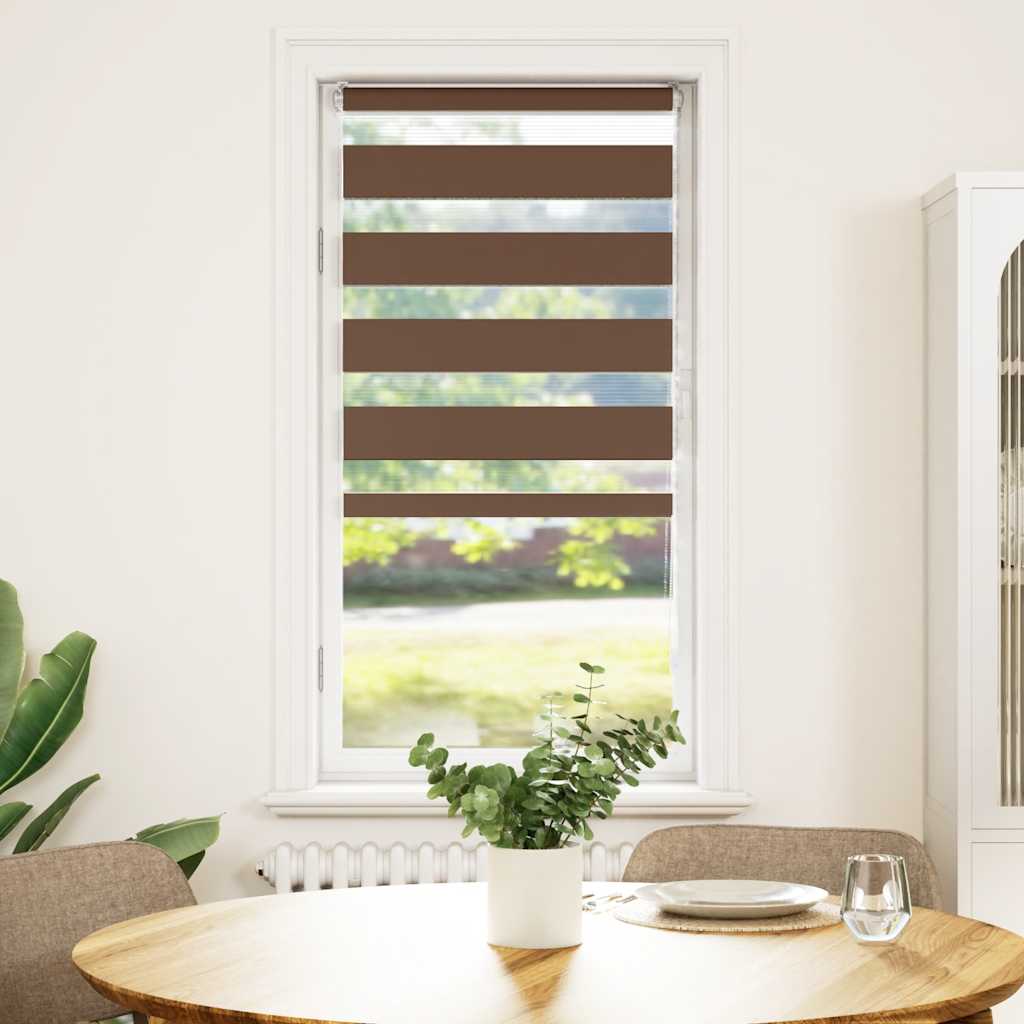 Vidaxl Zebra Roller Blind 60x100 cm Staubbreite 55,9 cm Polyesterbraun