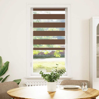 Vidaxl Zebra Roller Blind 60x100 cm Staubbreite 55,9 cm Polyesterbraun