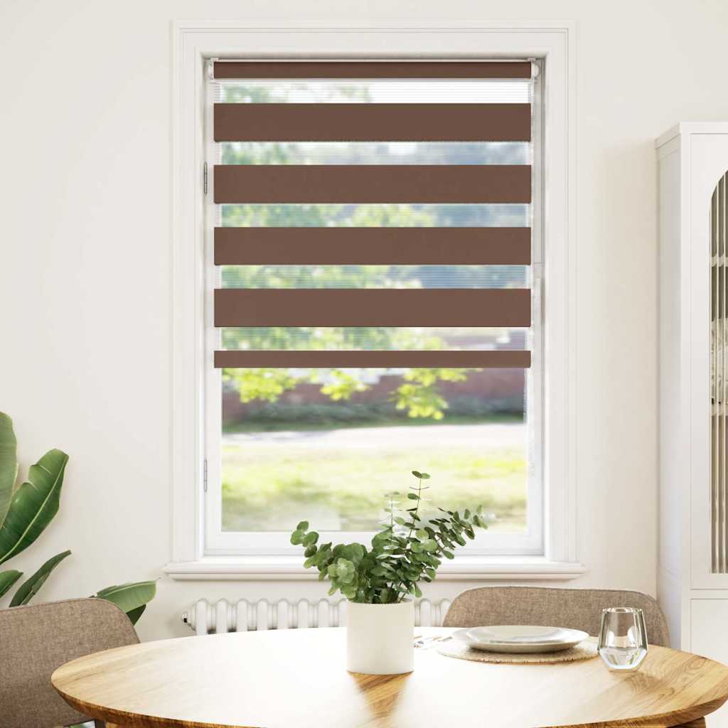 Vidaxl Zebra Roller Blind 80x100 cm Staubbreite 75,9 cm Polyesterbraun